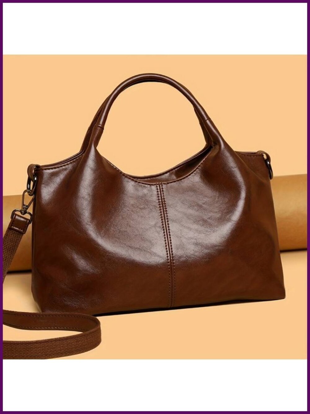 Large Capacity Soft Tote Bag with Adjustable Strap and Zipper Closure